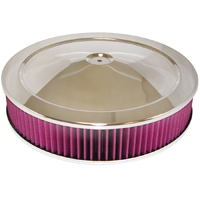 Open Element Air Cleaner, Chrome, 4 BBL, Recessed Base