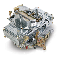 Holley Carburetor 600 CFM 4 bbl. Bright Silver Finish, Single Feed, Manual Choke, Vacuum Secondaries