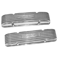 Offenhauser Valve Covers, Small Block, Polished Finned Aluminum