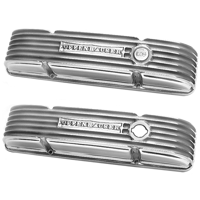 60-72 Chevrolet Car, Offenhauser Finned Polished Aluminum Valve Covers, Pair
