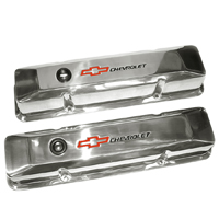 Chevrolet Aluminum Valve Covers, Small Block, Cast w/ Drippers, Polished