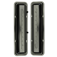 60-67 Chevrolet Small Block Car, Script Valve Covers, Primered, Pair