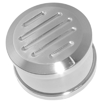Polished Aluminum Breather Cap, Push in Ball Milled