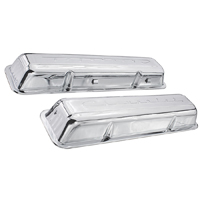 60-67 Chevrolet Small Block Car, Script Valve Covers, Chrome