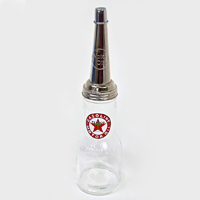 Glass Motor Oil Bottle, Texaco Decal