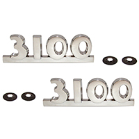 49-51 Chevrolet Truck 1/2 Ton Hood Side Emblem, Pair, Chrome 