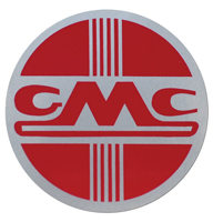 53-55 GMC Heater Decal, Red on Silver