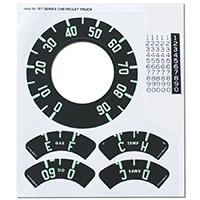54-55 1st Series Dash Gauge Refacing Kit, 90 mph