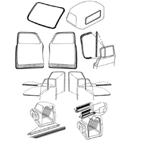 54-55 1st Series Cab Weatherstrip Kit, Standard