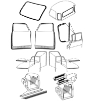 54-55 1st Series Cab Weatherstrip Kit, Deluxe