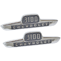 55 1st Series Chevrolet Truck Hood Side Emblems, Pair 
