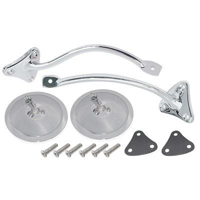 55-59 Exterior Mirror Kit, Chrome, Smooth