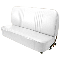 55-59 Bench Seat Cover Kit, White Vinyl w/ Pleats