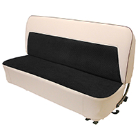 55-59 Bench Seat Cover, Black Cloth/White Vinyl