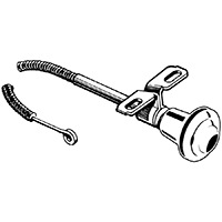 55-59 Air Vent Cable & Bracket Assembly, Chrome Knob