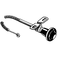 55-59 Air Vent Cable & Bracket Assembly, Black Knob