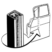 55-59 Door Window Division Bar w/ Felt Inserts
