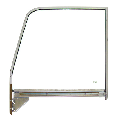 55-59 Side Window Assembly w/ Chrome Frame & Clear Glass, LH