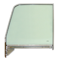 55-59 Side Window Assembly w/ Chrome Frame & Tinted Glass, LH