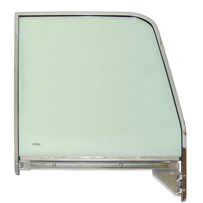 55-59 Side Window Assembly w/ Chrome Frame & Tinted Glass, RH