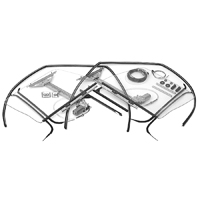 55-59 1 Piece Door Window Conversion Kit, Clear Power Windows