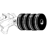 55-59 Lower Inner Fender Grommets, 4 Piece Set