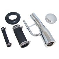 55-59 Gas Tank Filler Neck & Hose Kit, Chrome Filler Neck