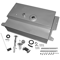 55-59 1/2 Ton Custom Gas Tank, Under-bed Steel, Flush Bed Fill. 30 Ohm Sender