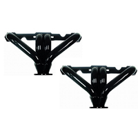 55-59 Block Hugger Headers, Black, Pair