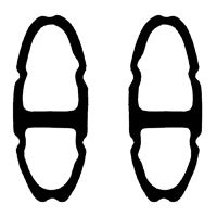55-58 Cameo Tail Light Lens Gaskets, Pair