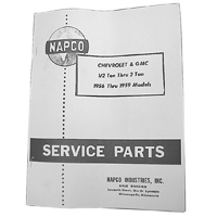 56-59 Napco 4x4 Chevrolet/GMC Service Parts Manual, 1/2 thru 2 Ton