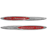 57 Cameo Front Fender Side Emblems, 