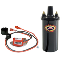 57-59 V8 Electronic Ignition Distributor Points Conversion Kit, w/ Black Coil, 