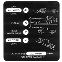 57-59 4x4 Shift Pattern Decal