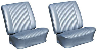 64 Chevelle & El Camino Seat Upholstery Black For Front Buckets Special Order Colors Available Red, Light Blue Fawn, Aqu