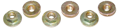 64-72 Chevelle / El Camino Seat Track Nuts, 6 Pieces, 5/16-18, 1/2 hex, with .87 O.D. toothed washer
