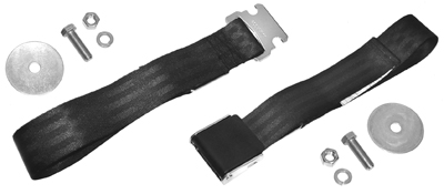 64-65 Chevelle / El Camino Replacement Seat Belts Black With Hardware With Black Buckle