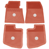 64 Chevelle Bow Tie Rubber Floor Mats Original Style Set Of 4 Red