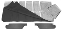 64-65 El Camino Headliner 2 Bow,( Basketweave Vinyl ) Sail Panel & Sunvisor Kit Specify Colors Black, White, Light Blue,