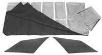 64-65 Chevelle Coupe Headliner, Sail Panel Kit Specify Colors Black, White, Light Blue,Aqua, Fawn & Red