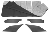 64-65 Chevelle Coupe Headliner ( Basketweave Vinyl ) , Sail Panel & Sunvisor Kit Specify Colors Black, White, Light Blue