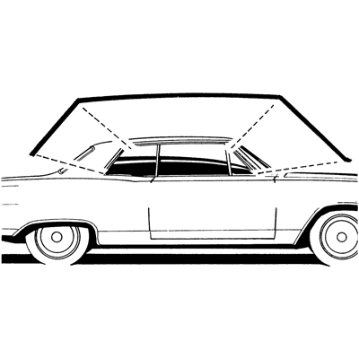 66-67 Chevelle Hardtop Roof Rail Weatherstrip