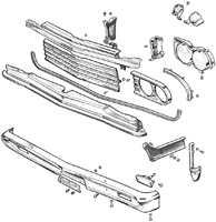 64 Chevelle / El Camino Grill And Front End Molding Kit It Includes, 1 Center Grill, 1 Center Grill Upper Molding, 2 Hea
