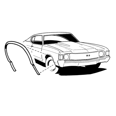 71 Chevelle / El Camino Wheel Opening Molding  Front Fender LH