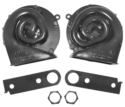 64-72 Horn, Low & High Note Correct Replacement Delco-Remy Logo Mounting Brackets Included