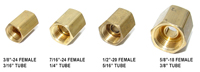 64-78 Chevelle / El Camino Brass Union 3/8-24 Female Thread Both Sides 3/8