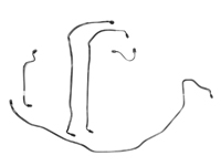 64-65 Chevelle / El Camino Original Front Brake Line Kits Wall # 111 Standard  Drum 3 Line Set