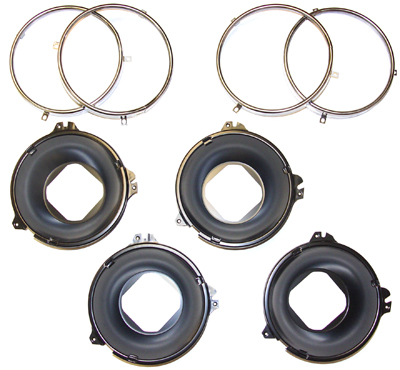 64-70 Chevelle / El Camino Headlight Bucket And Retainer Set