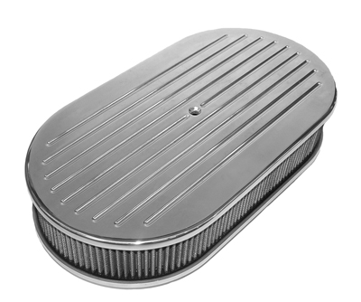 64-72 Chevelle / El Camino Polished Aluminum Air Cleaner Oval With Filter 5-1/8
