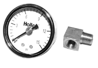 64-72 Chevelle / El Camino Fuel Pressure Gauge Holley White Face 0-15